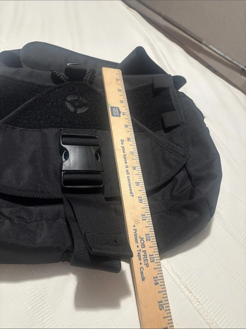 Men's Black Tactical Messenger Bag with Secure Buckle